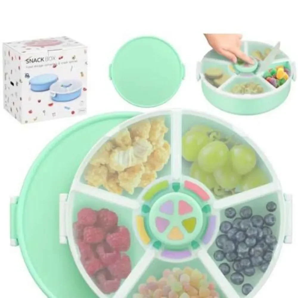 Kids Snack Spinner, 5-Compartment Reusable Snack Container, BPA-Free, Leakproof